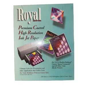 Royal Brites Premium Coated High Resolution Ink Jet PaperSEALED/ 250 Sheets